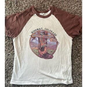 Ridgway Colorado Graphic Tee - Brown and White
